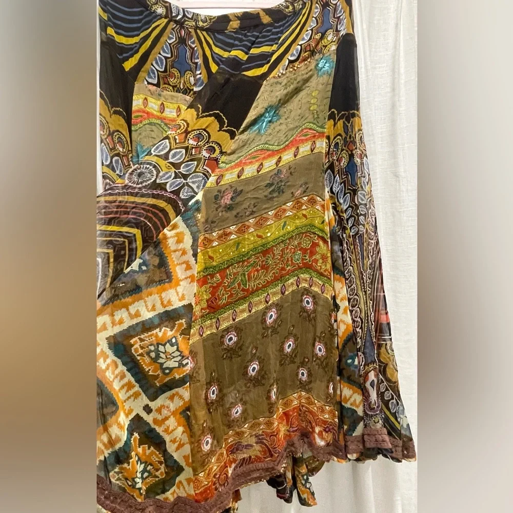 Anu by Natural boho patchwork skirt Size M